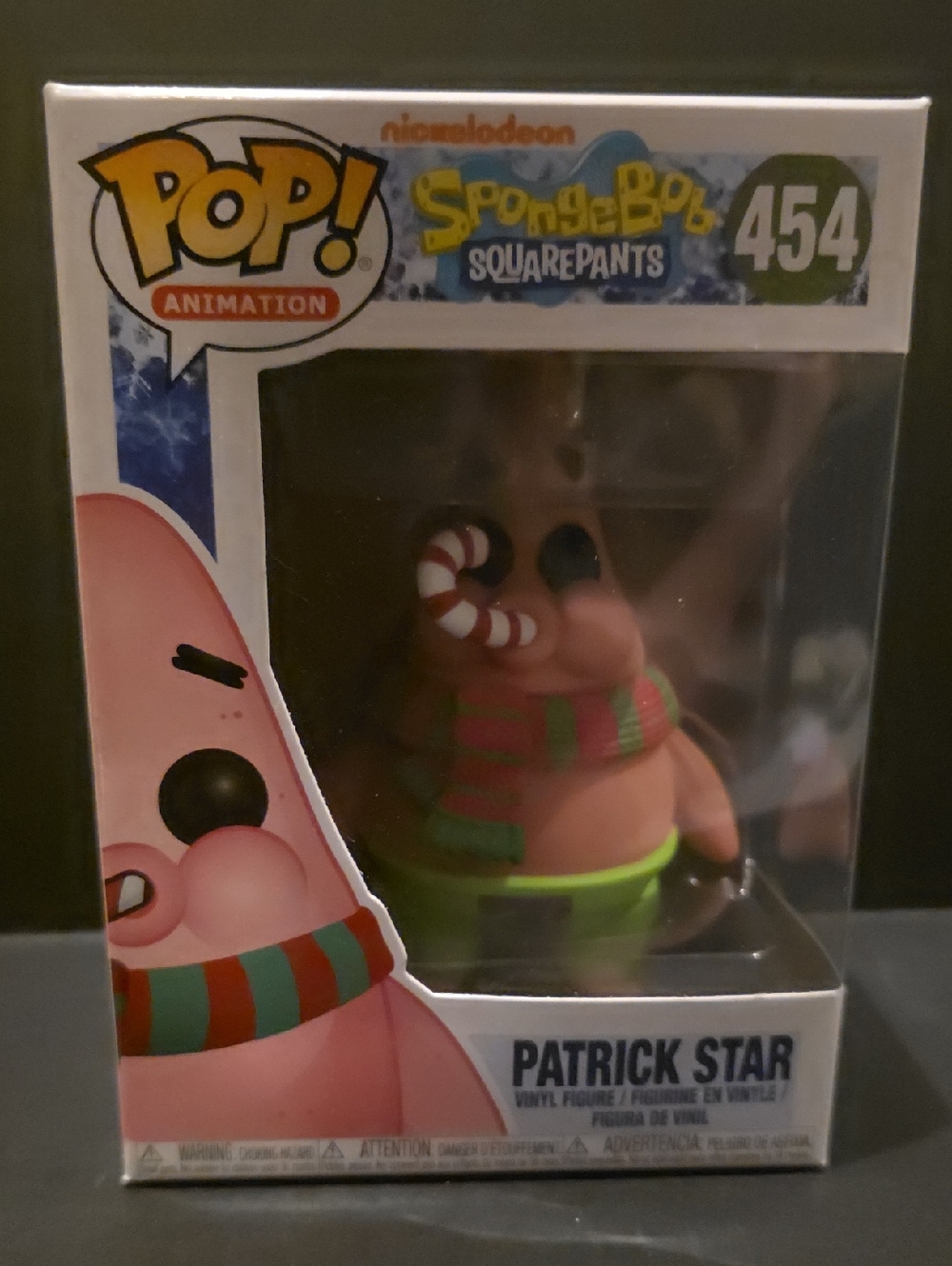 Funko Patrick Star Pop! Vinyl - Pink with Green Shorts & Red/Green Scarf